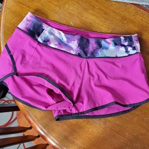 Pink and patterned lulu lemon shorts